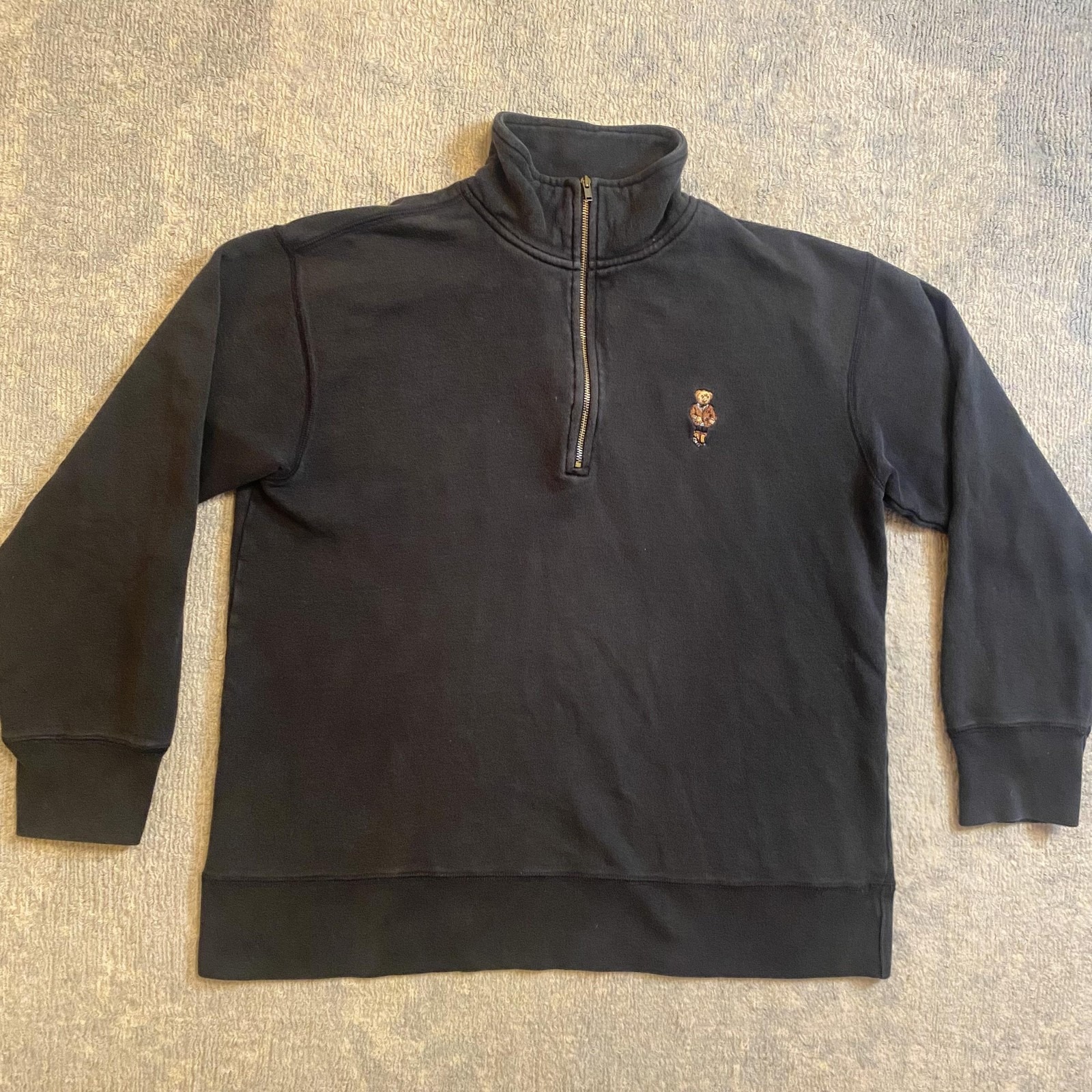 Vintage Ralph Lauren Polo Sport Sweatshirt Mens Small Black Polo Bear 90s